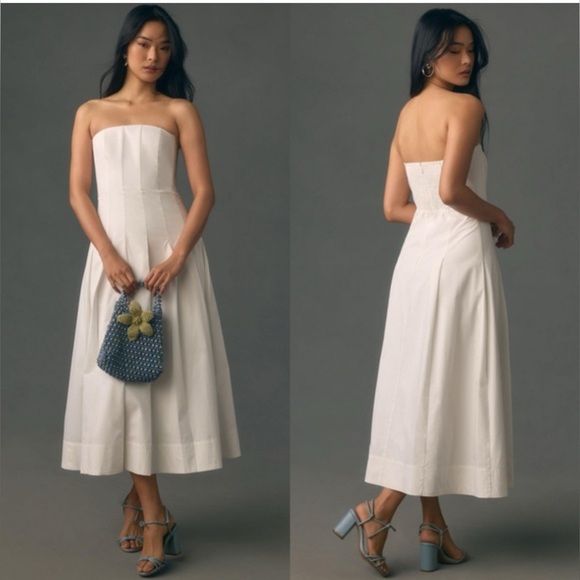 Anthropologie Mare Mare Strapless Seamed A-Line Midi Dress - Picture 5 of 16